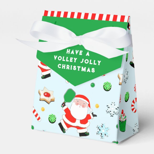 Para Regalos Caja de Favor de Navidad de Pickleball (Front Side)