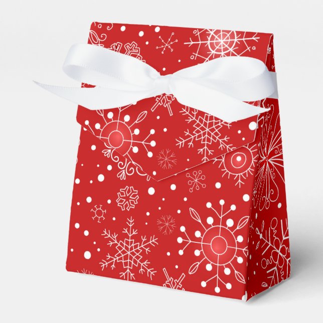 Para Regalos Caja de Favor de navidades con copos de nieve (Front Side)