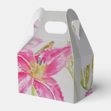 Caja de Favor de Pastel Boda Floral bonito Lirio R