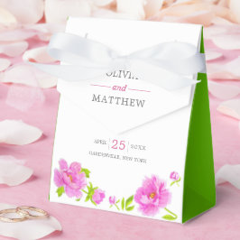 Para Regalos Caja de Favor de Pastel de Boda Verde Floral de Pe