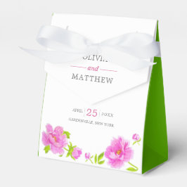 Para Regalos Caja de Favor de Pastel de Boda Verde Floral de Pe