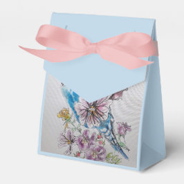 Para Regalos Caja de Favor de Pastel de Fiesta Floral Azul Budg