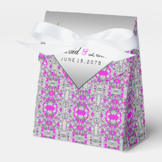 Para Regalos Caja de Favor de Plata Fucsia