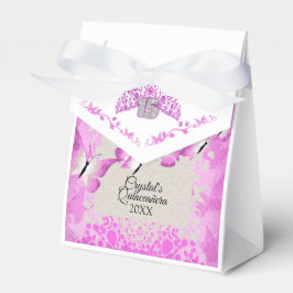 Para Regalos Caja de Favor de Quinceanera de Mariposa Rosa