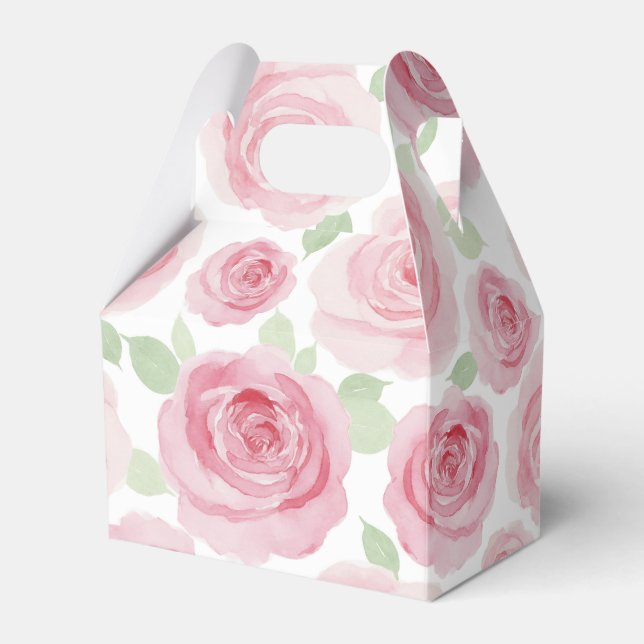 Para Regalos Caja de Favor de Rosa Romántica (Front Side)