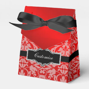 Para Regalos Caja de Favor de Tiendas de satén roja personaliza