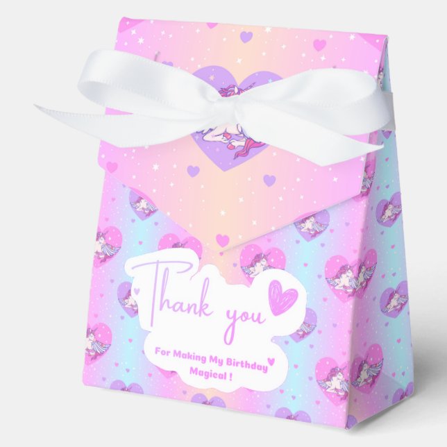 Para Regalos Caja de Favor de Unicornio (Anverso)