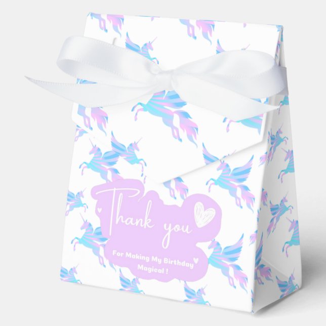 Para Regalos Caja de Favor de Unicornio (Anverso)
