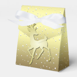 Para Regalos Caja de Favor de Vacaciones Nevadas Reno Dorado