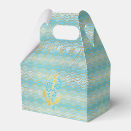 Para Regalos Caja de Favor del Ancla Azul y Oro