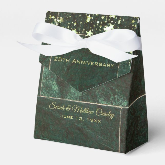 Para Regalos Caja de Favor del Aniversario del Boda de Mármol E (Front Side)