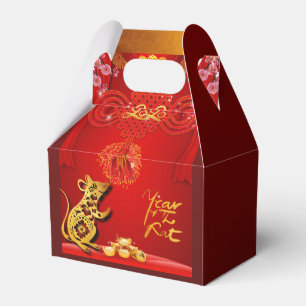 Para Regalos Caja de Favor del Año de la Rata del Nudo Rojo 20
