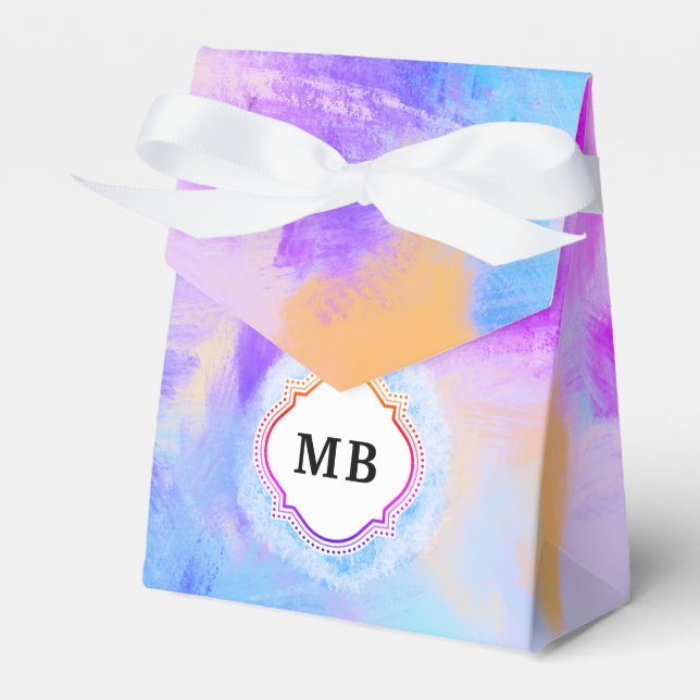 Para Regalos Caja de Favor del Arcoiris Azul Pastel (Front Side)