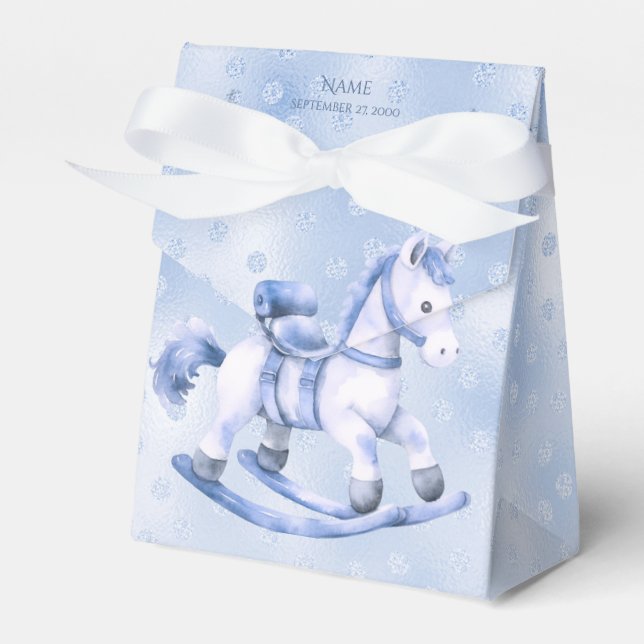 Para Regalos Caja de Favor del Caballo Rocoso Azul (Front Side)