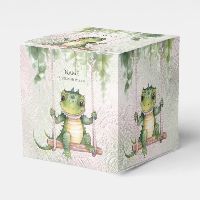 Para Regalos Caja de Favor del Cocodrilo del Bebé (Costado Anverso)