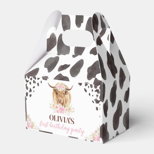 Para Regalos Caja de Favor del Día del Aniversario de la Vaca d (Front Side)