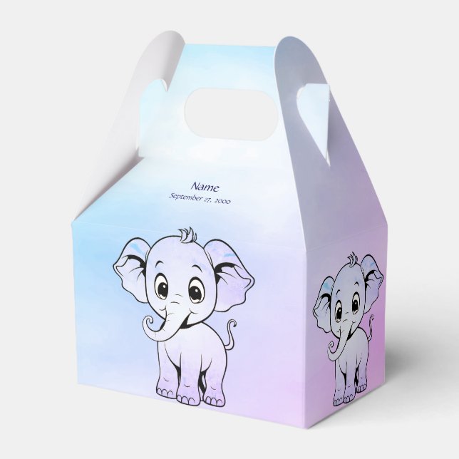 Para Regalos Caja de Favor del Elefante Cute (Front Side)