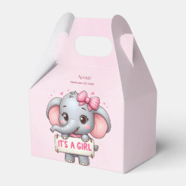 Para Regalos Caja de Favor del Elefante Rosa