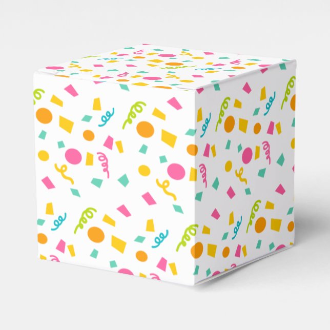 Para Regalos Caja de Favor del Partido Confetti (Costado Anverso)