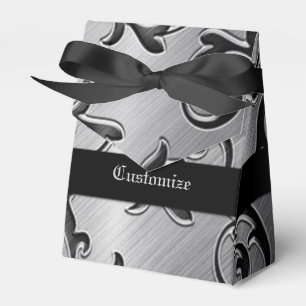 Para Regalos Caja de Favor del Patrón de Curlos Plata y Negro