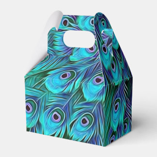 Para Regalos Caja de Favor del Pavo Real Azul