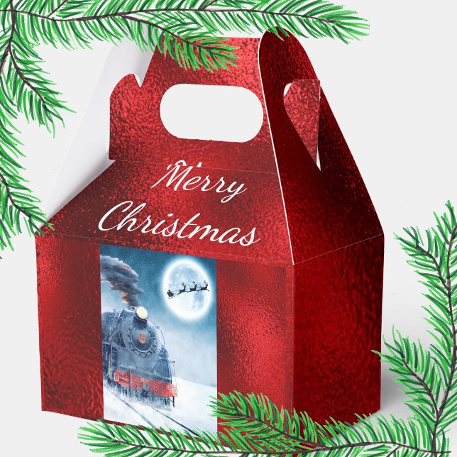 Para Regalos Caja de Favor del Relieve metalizado Rojo del Tren (Subido por el creador)