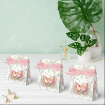 Caja de Favor Elegante de Acuarela Floral