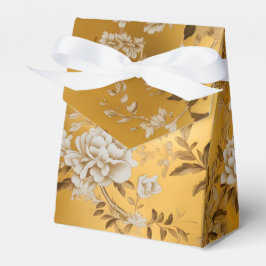 Para Regalos Caja de Favor Floral Chinoiserie Gold