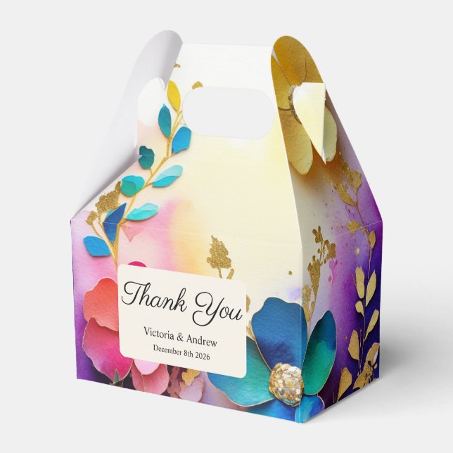 Para Regalos Caja de Favor Floral Colorida (Front Side)