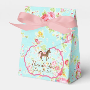 Para Regalos Caja de Favor Floral de Pony Chic Shabby