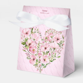 Para Regalos Caja de Favor Floral del Corazón Rosa
