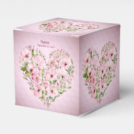 Para Regalos Caja de Favor Floral del Corazón Rosa