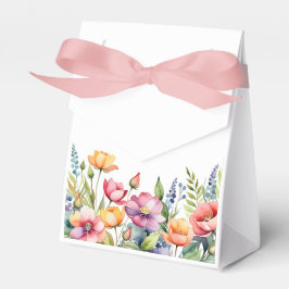 Para Regalos Caja de Favor Floral Personalizada con Cinta