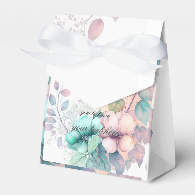 Para Regalos caja de favor floral romántico (Front Side)