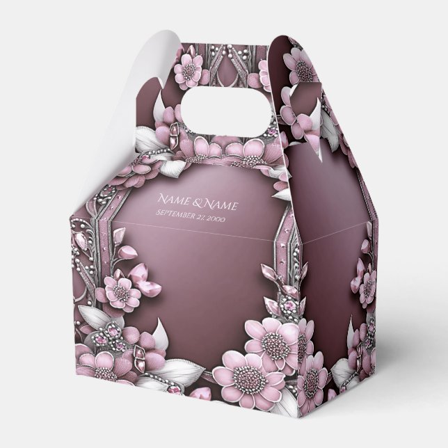 Para Regalos Caja de Favor Floral Rosa (Front Side)