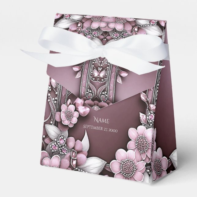 Para Regalos Caja de Favor Floral Rosa (Front Side)