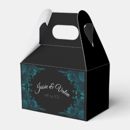 Para Regalos Caja de Favor Gable del Boda de Rosas Verde azulad