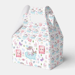 Para Regalos Caja de Favor Gable Rosa Unicornio Azul Arcoiris G