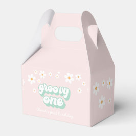 Para Regalos Caja de Favor Groovy One Pink Daisy