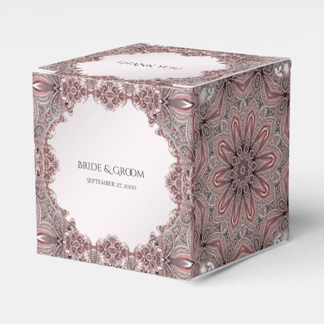 Para Regalos Caja de Favor Ornamental Rosa (Costado Anverso)