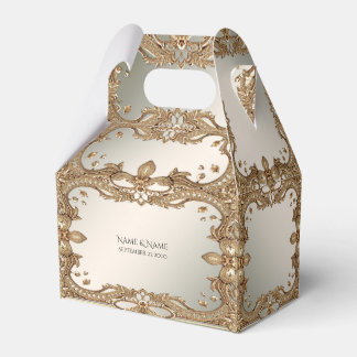 Para Regalos Caja de Favor Ornate Gold