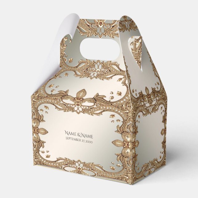 Para Regalos Caja de Favor Ornate Gold (Front Side)