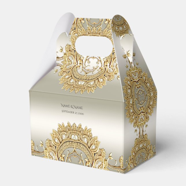 Para Regalos Caja de Favor Ornate Gold (Front Side)