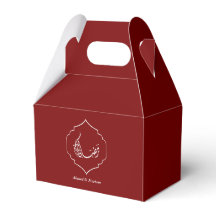 Caja de Favor Personalizada Burgundy Ramadan Karee
