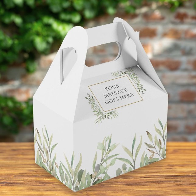 Para Regalos Caja de Favor Personalizada Elegante Verde Dorado (Subido por el creador)