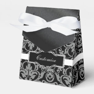 Para Regalos Caja de Favor Personalizada en Negro y Blanco Dama
