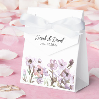 Para Regalos Caja de favor personalizada - Floral Elegante Púrp