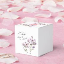 Caja de favor personalizada - Floral morado elegan