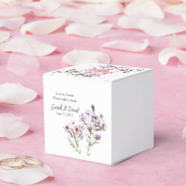 Para Regalos Caja de favor personalizada - Floral morado elegan