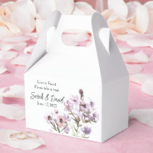 Caja de favor personalizada - Floral morado elegan